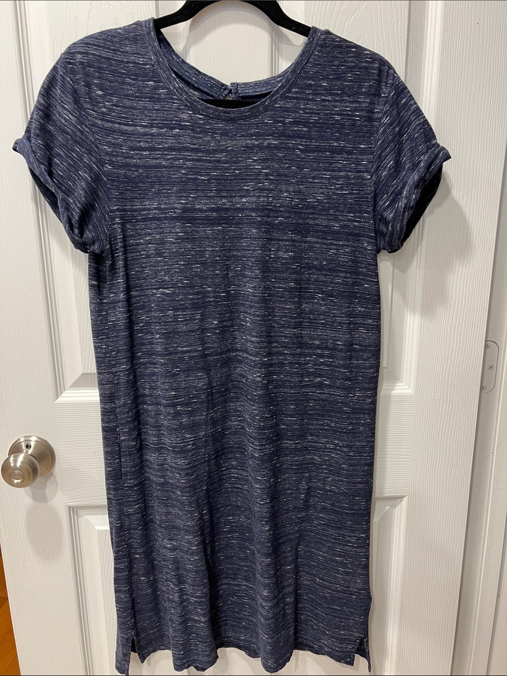 Pact Navy Heather Short Sleeve T-Shirt Dress